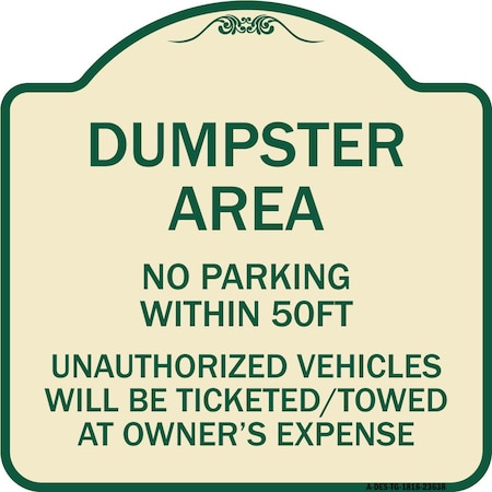 Signmission No Parking Within 50 Ft Unauthorized Vehicles Ticketed Towed at Owners Expense, TG-1818-23638 A-DES-TG-1818-23638